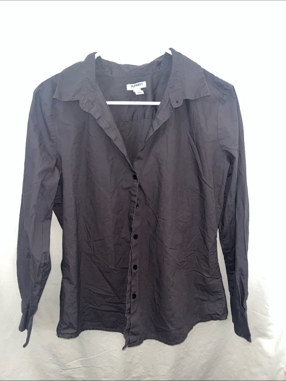 Old Navy Gray Button-Up Long Sleeve Shirt Blouse